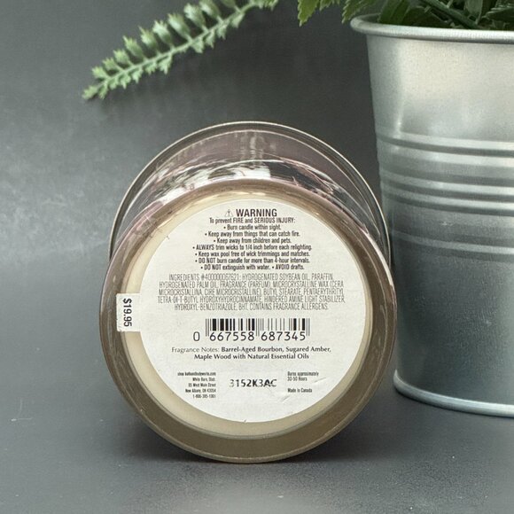 BBW Bourbon Maple White Barn Bath & Body Works Single Wick Candle - Picture 9 of 10